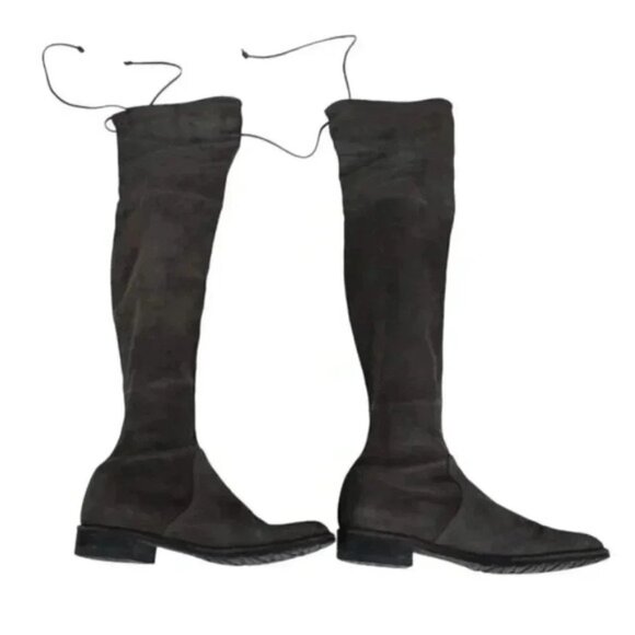 Stuart Weitzman Lowland Over the Knee Boots Suede BrownTie Size 5 - Picture 5 of 12